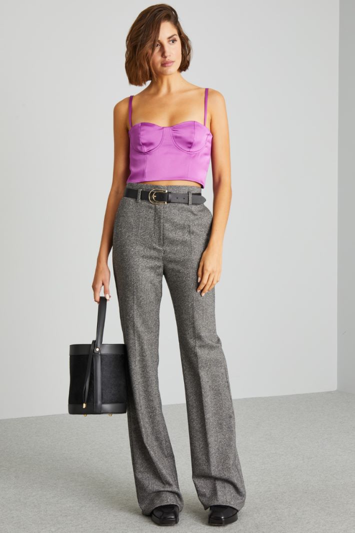 Top bustier in raso - CICLAMINO - Fashion Market