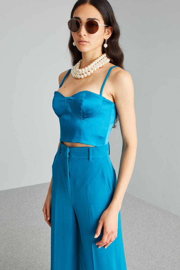 Top bustier in raso - TURCHESE - Fashion Market - 2
