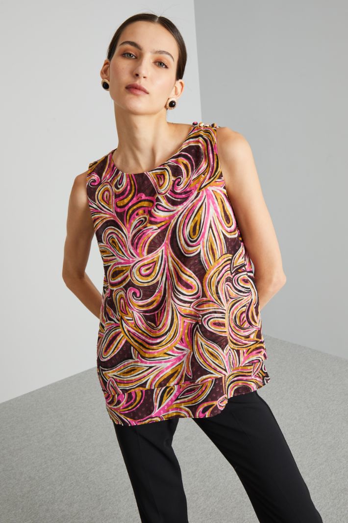 Top fil coupé con balze - BORGOGNA ROSA SENAPE - Fashion Market - 2