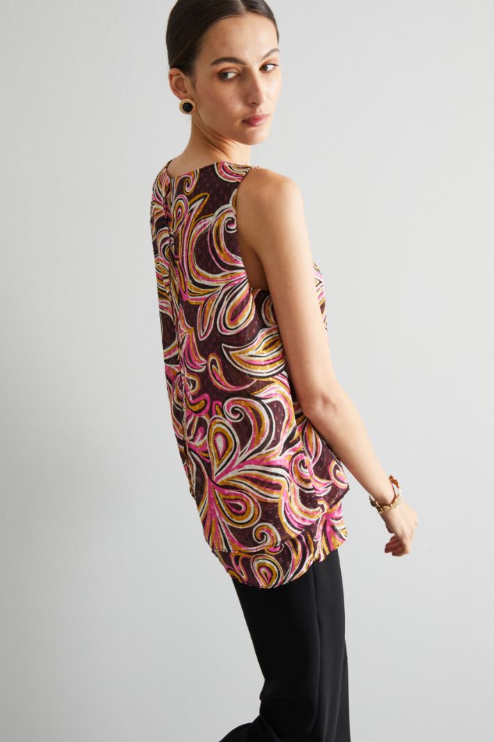 Top fil coupé con balze - BORGOGNA ROSA SENAPE - Fashion Market - 3