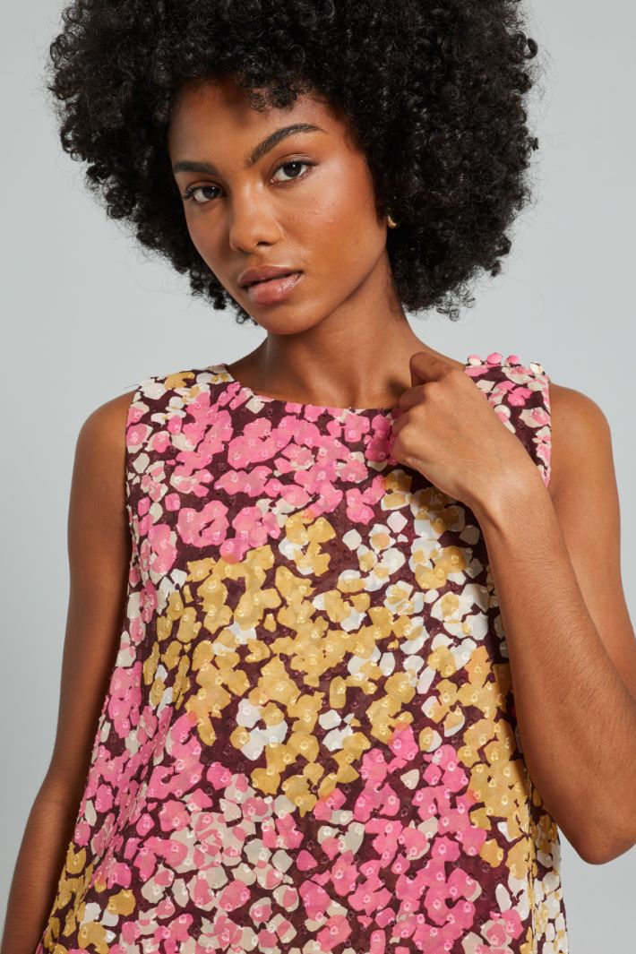 Top fil coupé con balze - ROSA SENAPE BORGOGNA - Fashion Market - 3