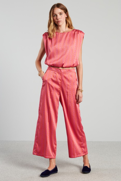 Top in twill con arricciature - Fashion Market