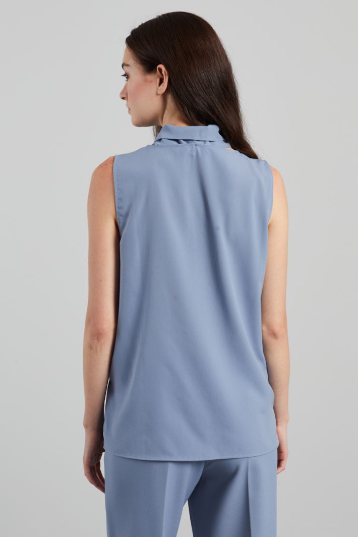 Top con foulard - AZZURRO  POLVERE - Fashion Market - 4