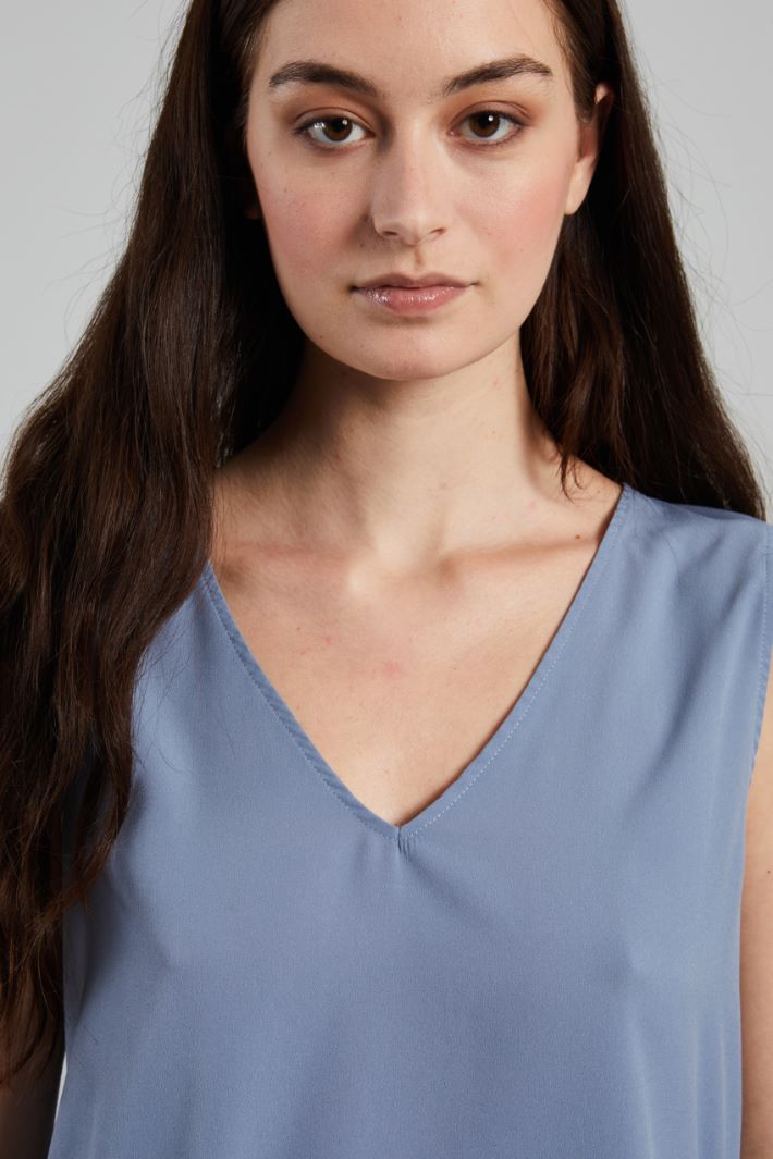 Top con foulard - AZZURRO  POLVERE - Fashion Market - 3