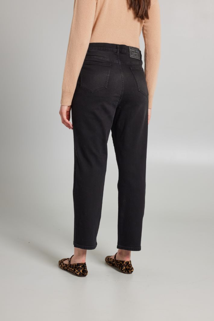 Jeans regular con strass - NERO - Fashion Market - 4