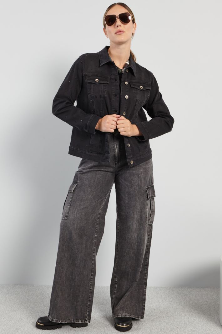 Jeans cargo in denim - ANTRACITE - Fashion Market