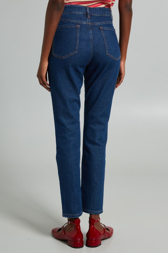 Jeans slim a vita alta - BLU DENIM - Fashion Market - 4