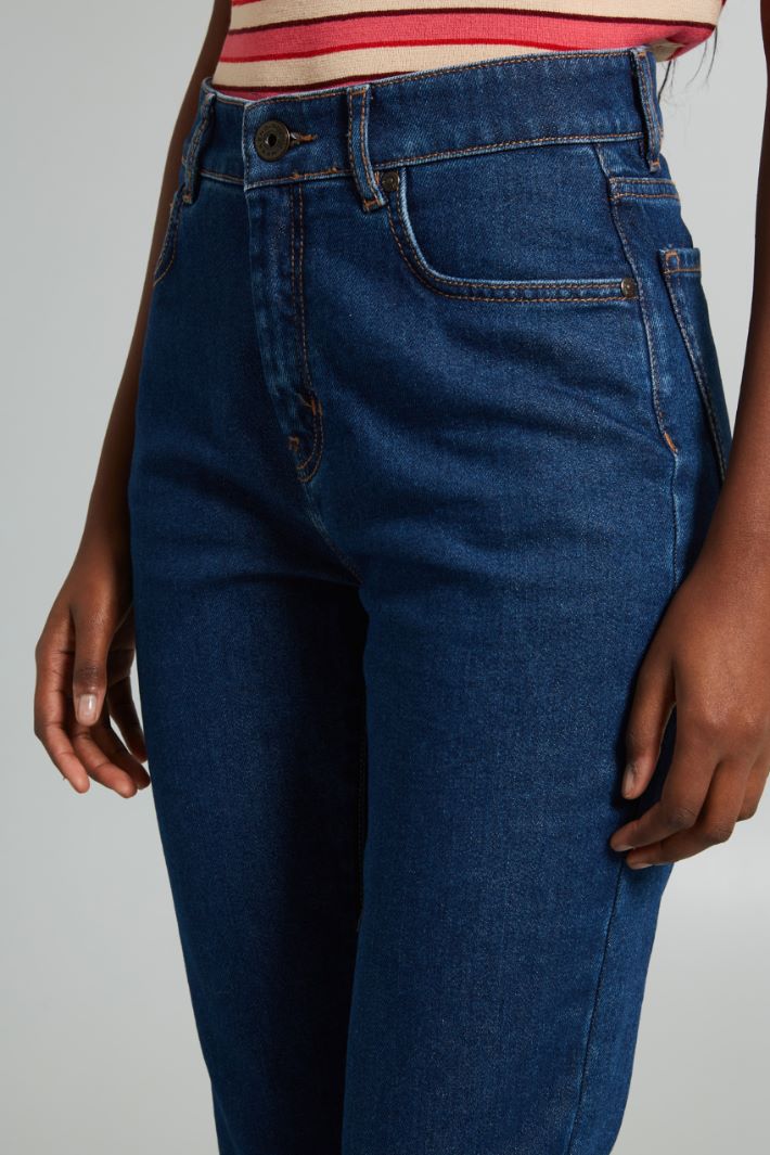 Jeans slim a vita alta - BLU DENIM - Fashion Market - 3