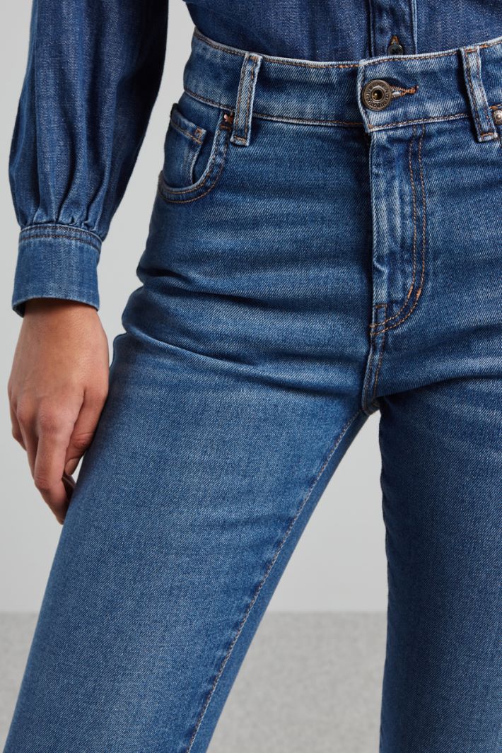 Jeans slim a vita alta - AZZURRO DENIM - Fashion Market - 3