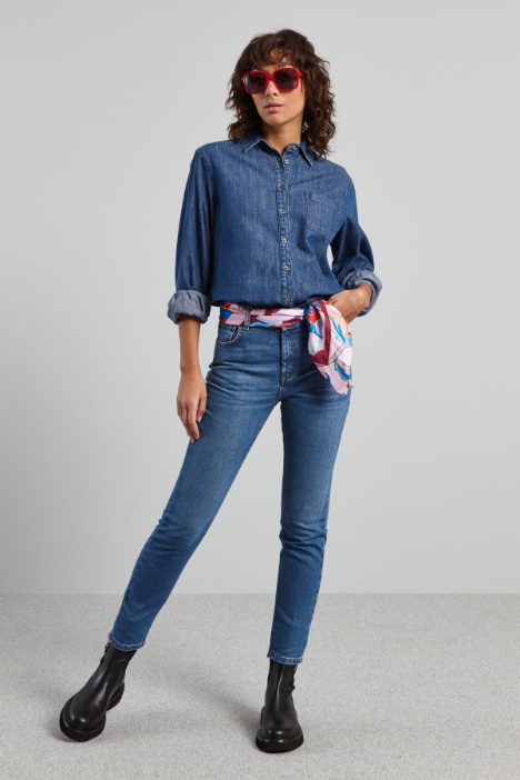 Jeans slim a vita alta - Fashion Market