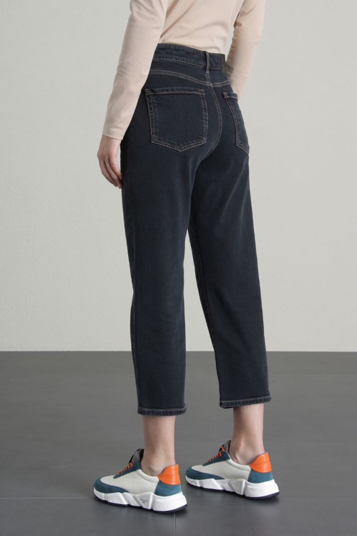 Jeans cropped in denim - NERO - Fashion Market - 4