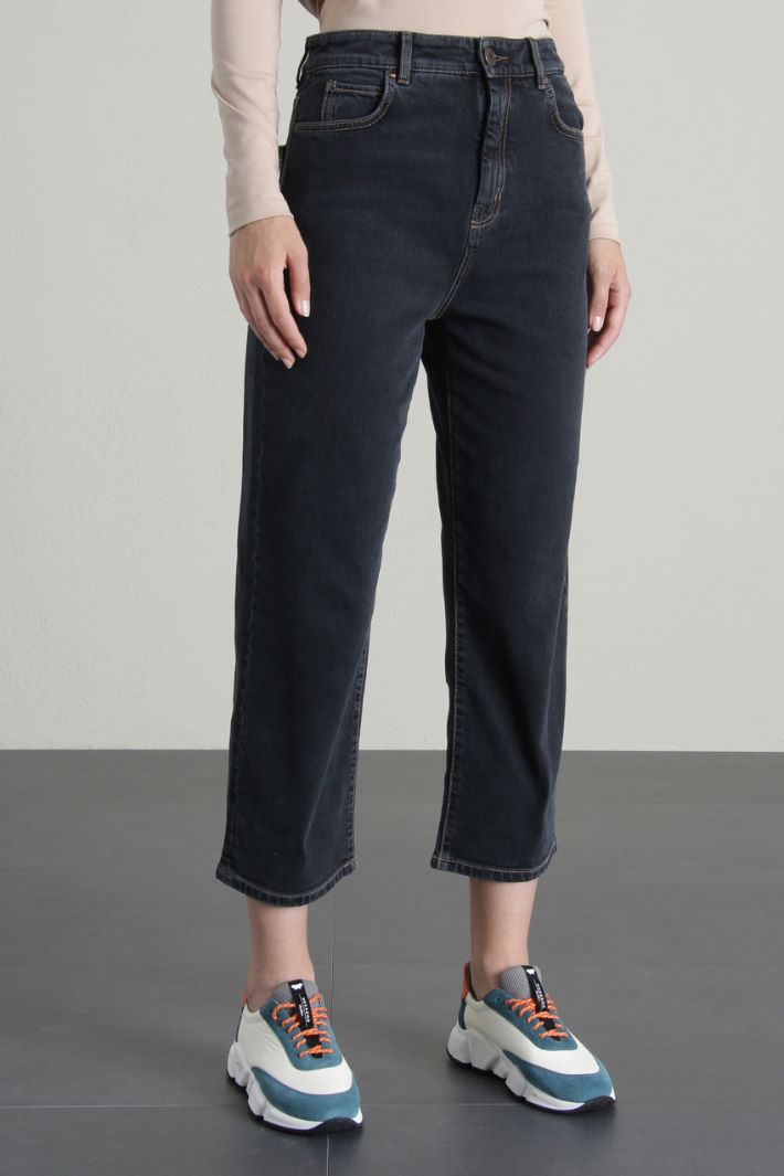 Jeans cropped in denim - NERO - Fashion Market - 2
