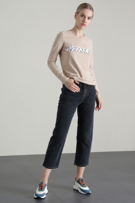 Jeans cropped in denim - Fashion Market