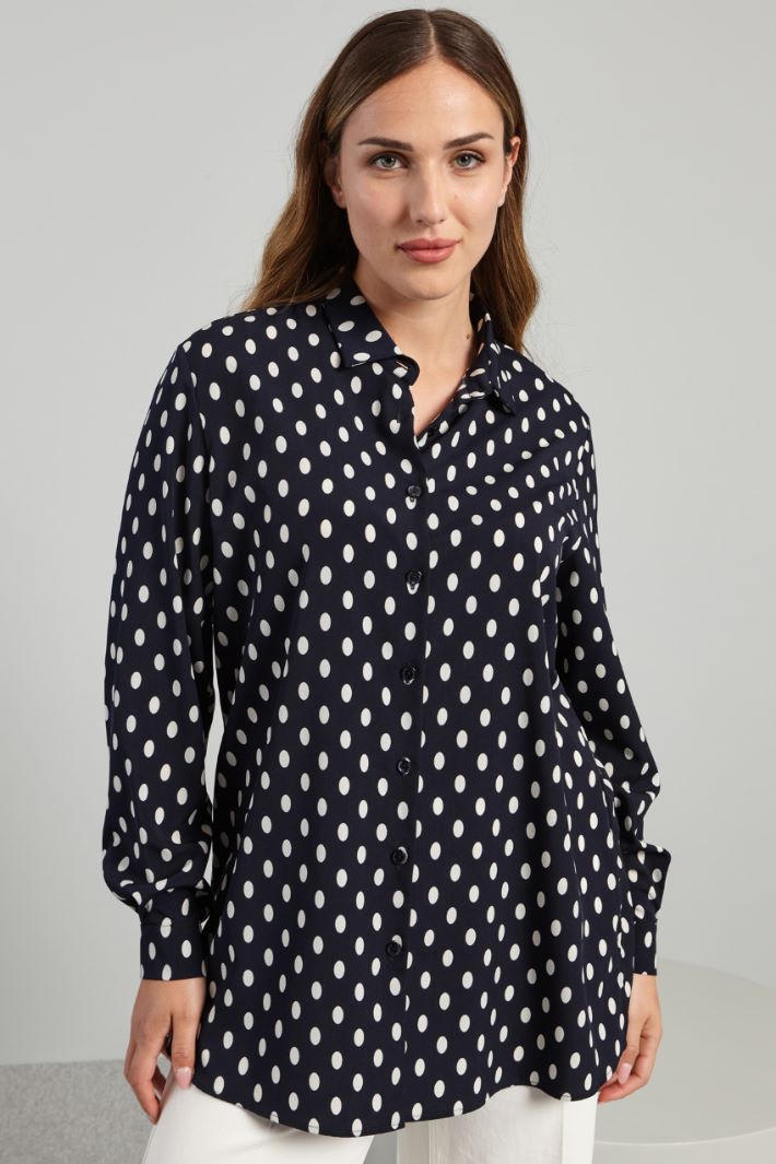 Camicia con spacchetti - BLU BIANCO - Fashion Market - 2