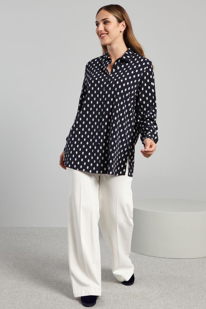Camicia con spacchetti - BLU BIANCO - Fashion Market