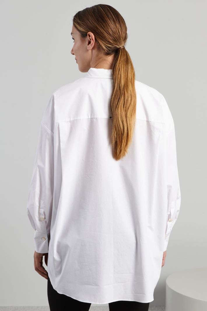 Camicia in popeline stampato - BIANCO NERO - Fashion Market - 4