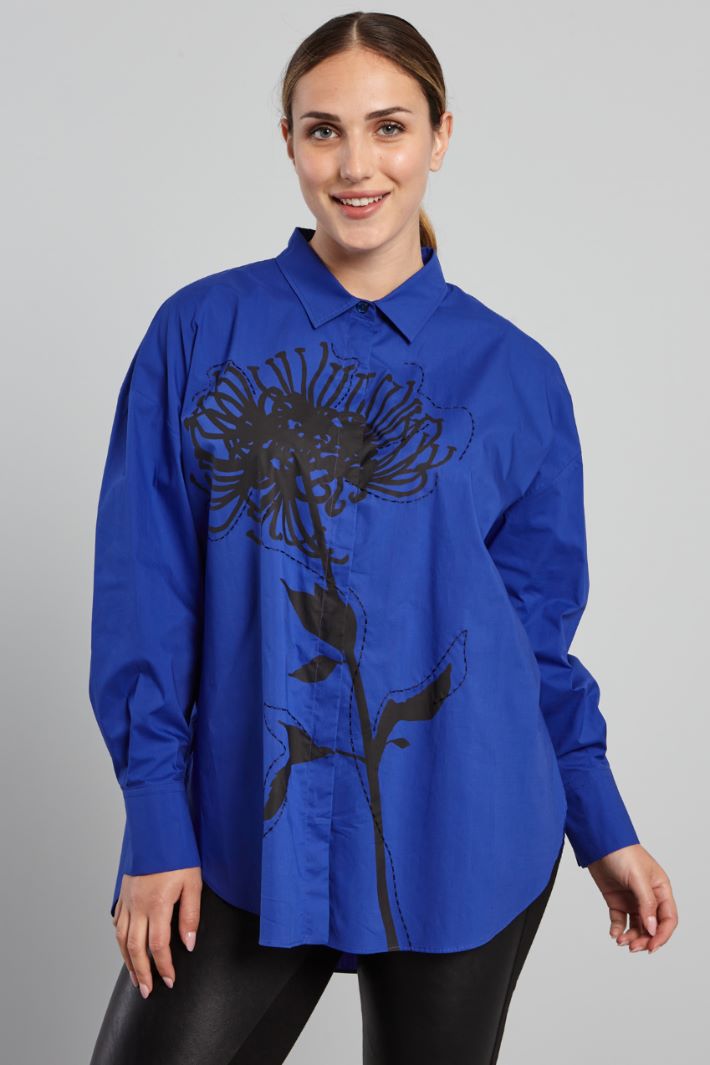 Camicia in popeline stampato - BLUETTE NERO - Fashion Market - 2