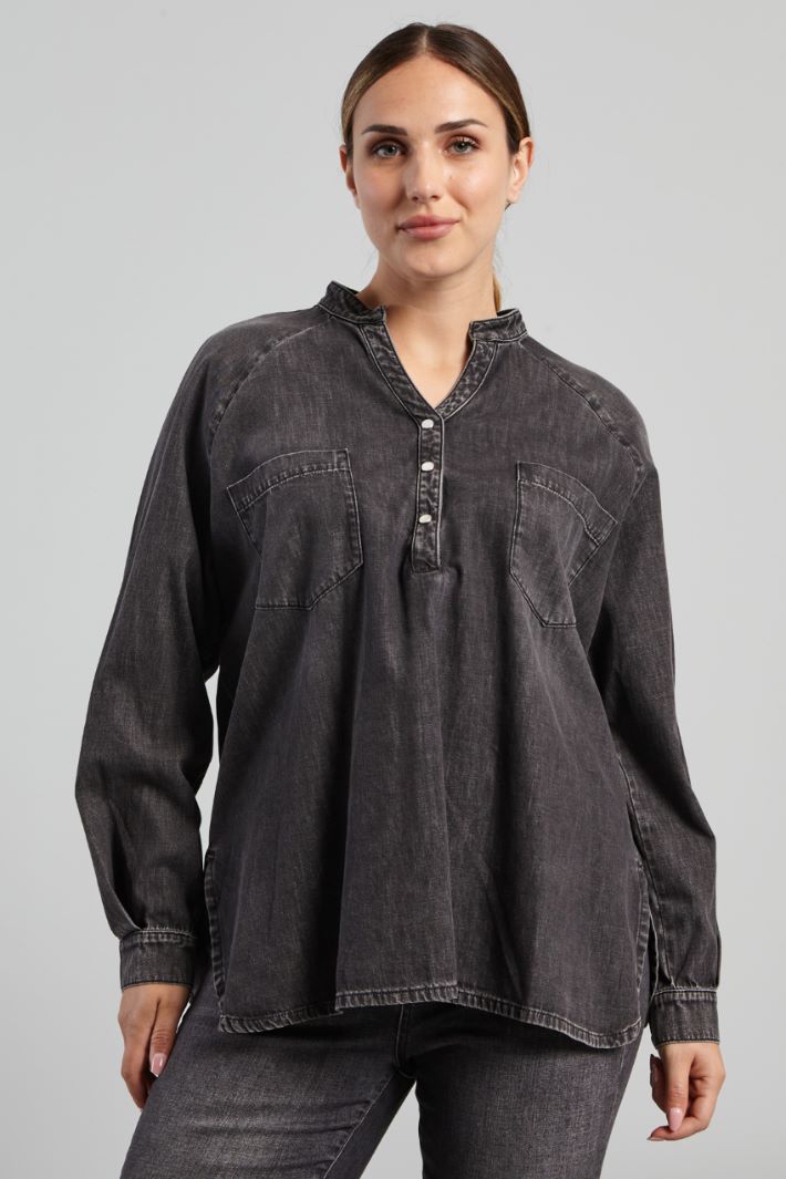 Casacca in denim - ANTRACITE - Fashion Market - 2