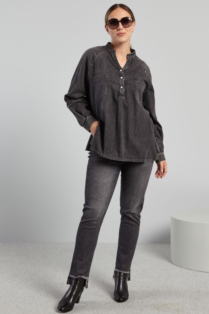 Casacca in denim - ANTRACITE - Fashion Market