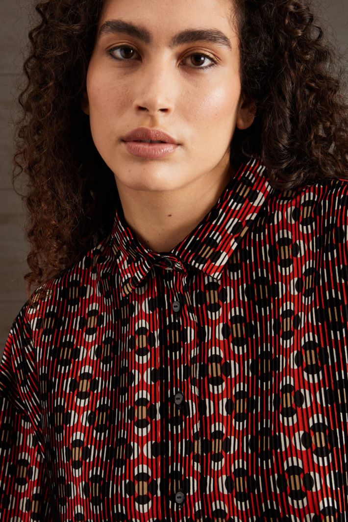 Camicia in popeline stampato - CORALLO NERO - Fashion Market - 3