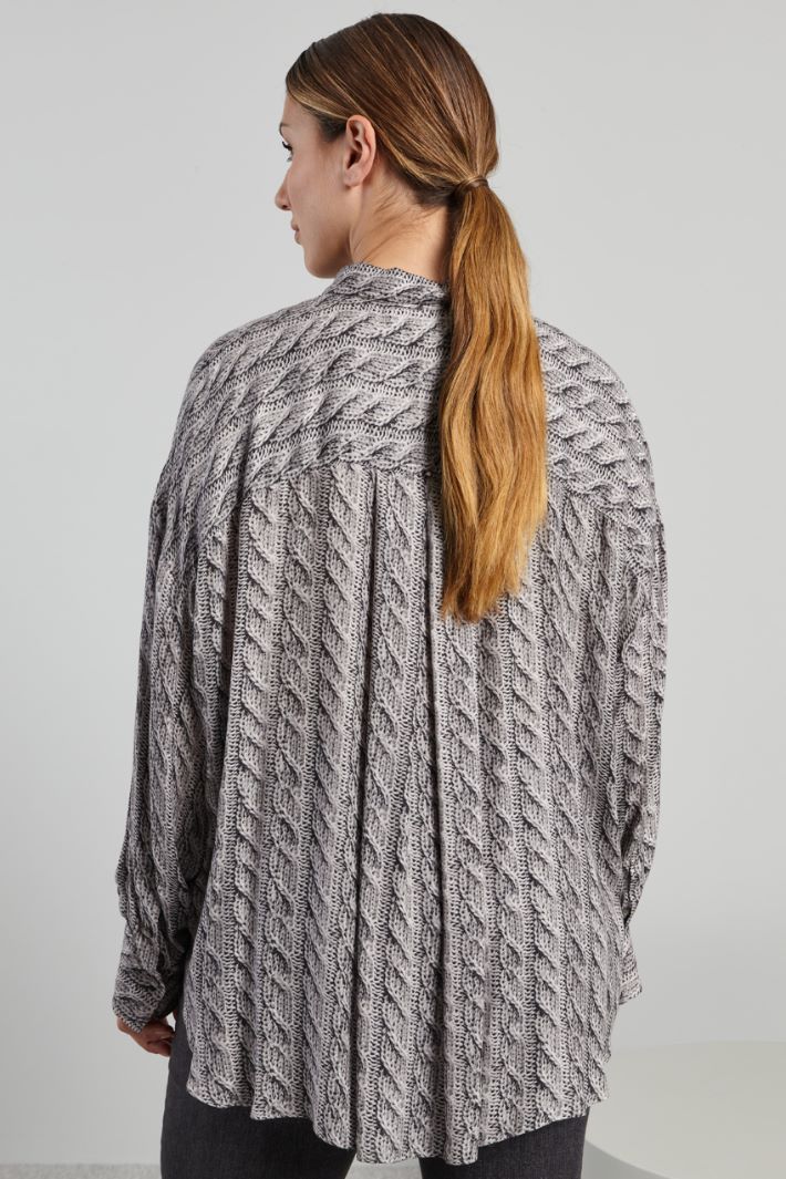 Casacca in viscosa stampata - GRIGIO - Fashion Market - 4