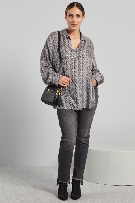 Casacca in viscosa stampata - Fashion Market