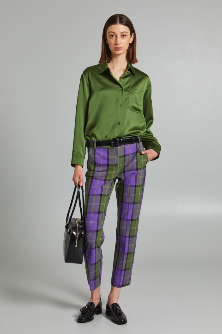 Camicia corta con taschino - VERDE OLIVA - Fashion Market