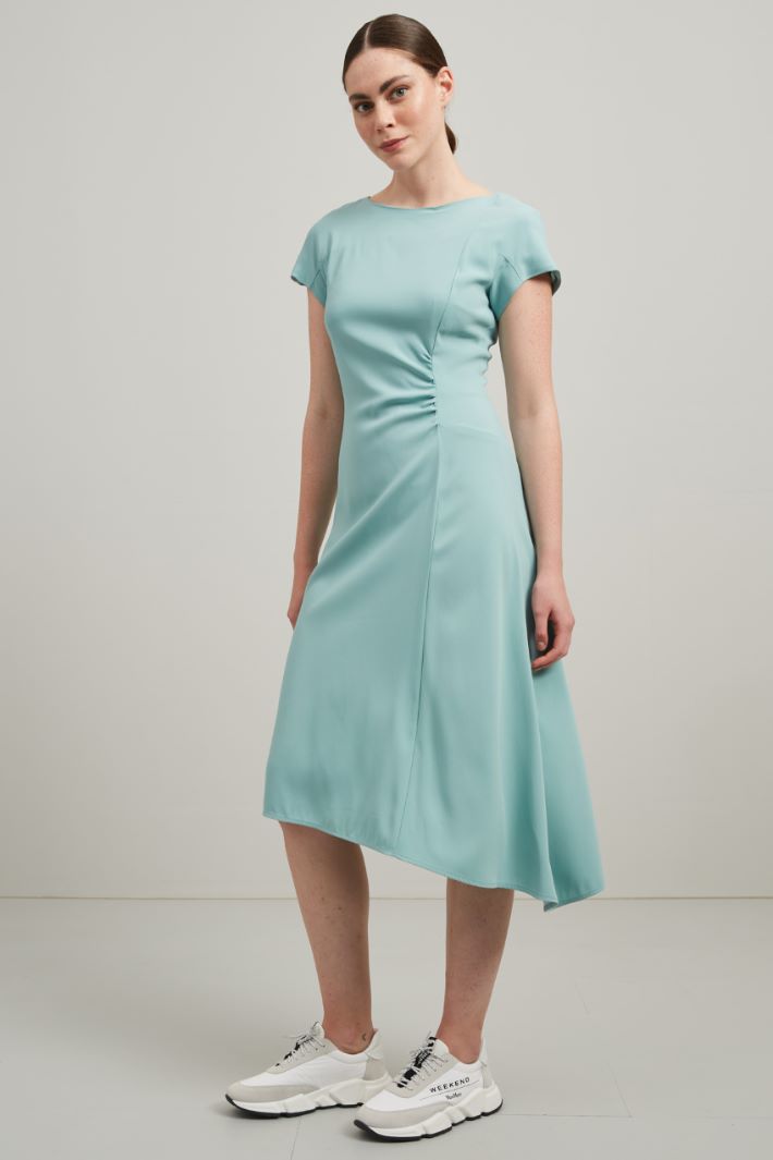 Abito in enver satin - ACQUAMARINA - Fashion Market - 2