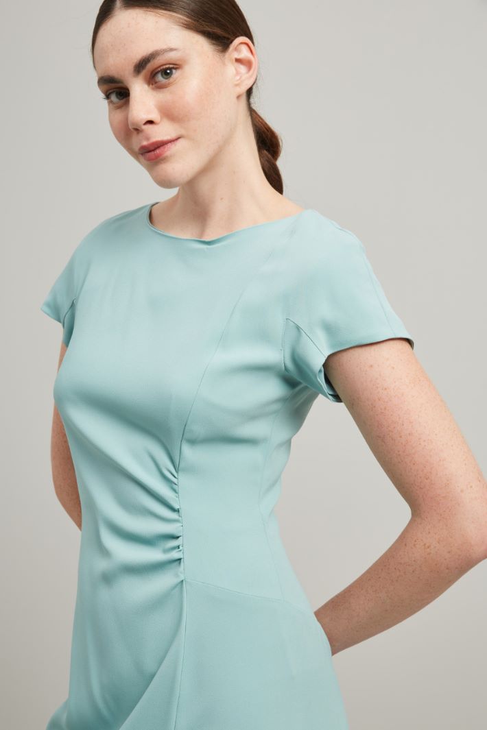 Abito in enver satin - ACQUAMARINA - Fashion Market - 3