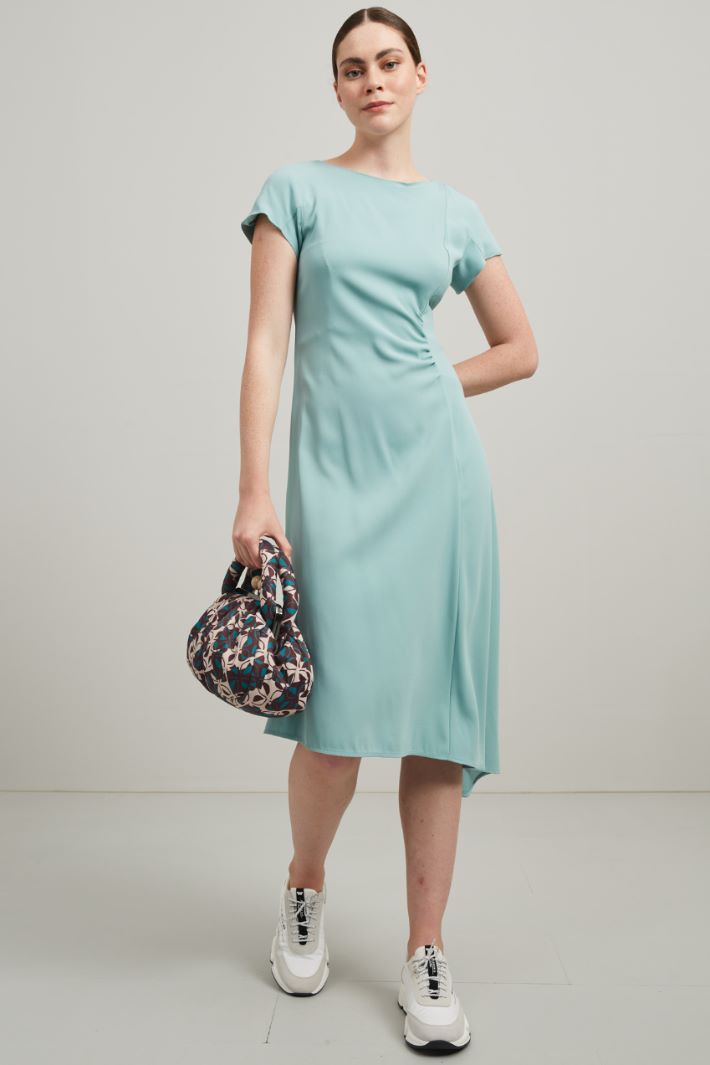 Abito in enver satin - ACQUAMARINA - Fashion Market