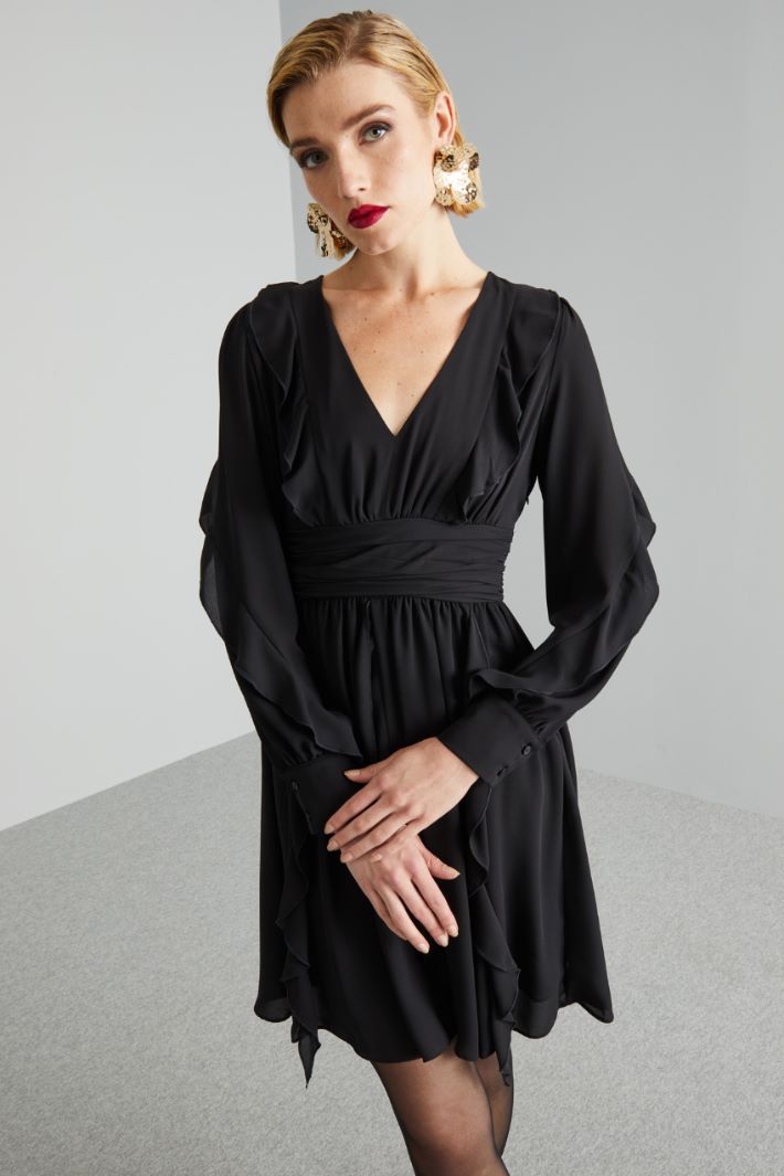 Abito con volant - NERO - Fashion Market - 3
