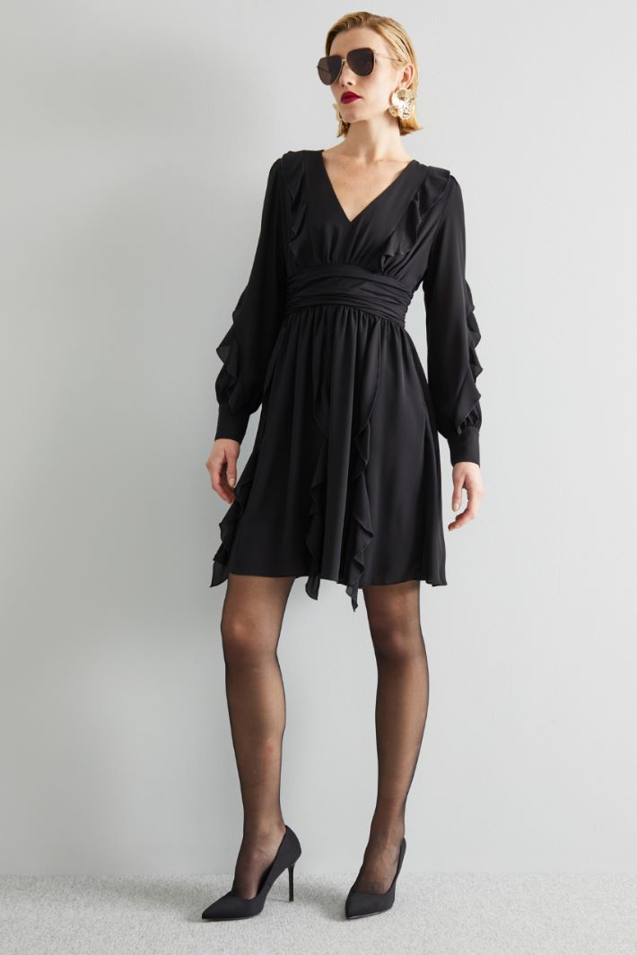 Abito con volant - NERO - Fashion Market