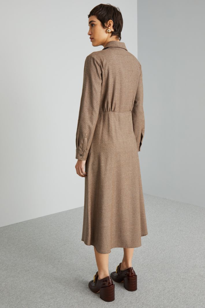 Abito in flanella di lana - MARRONE BEIGE - Fashion Market - 4