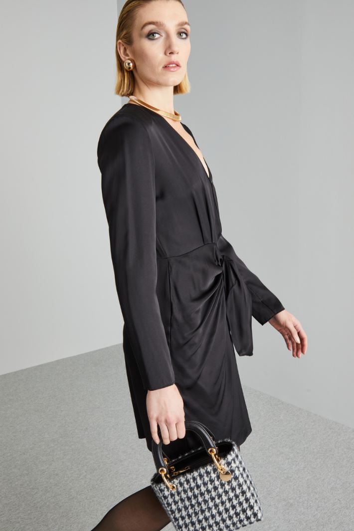 Abito corto con nodo - NERO - Fashion Market - 2