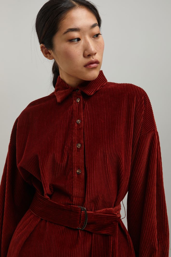 Chemisier in velluto di cotone - MATTONE - Fashion Market - 3