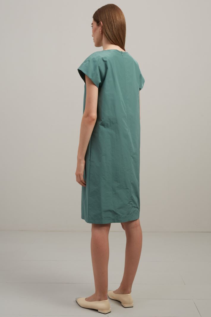 Abito in taffetà di cotone - VERDE SALVIA - Fashion Market - 4