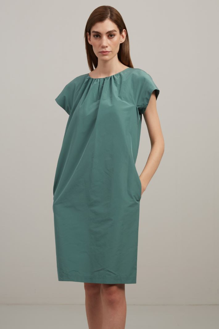Abito in taffetà di cotone - VERDE SALVIA - Fashion Market - 2