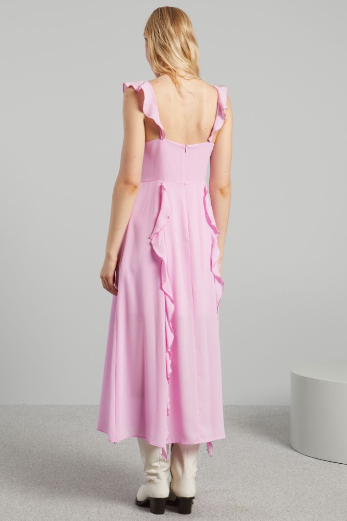 Abito in georgette con volant - ROSA CONFETTO - Fashion Market - 4