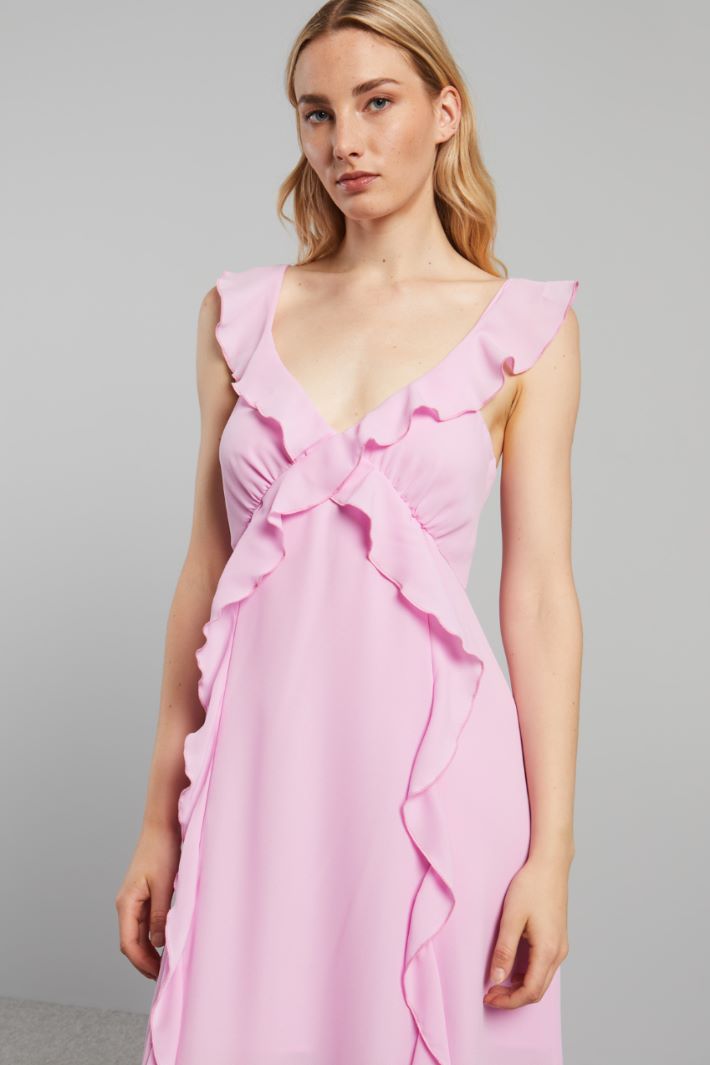 Abito in georgette con volant - ROSA CONFETTO - Fashion Market - 3