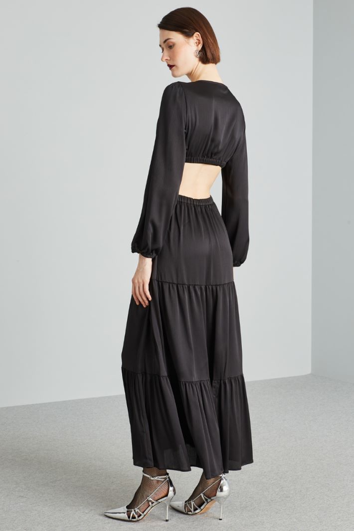 Abito cut out in creponne - NERO - Fashion Market - 4