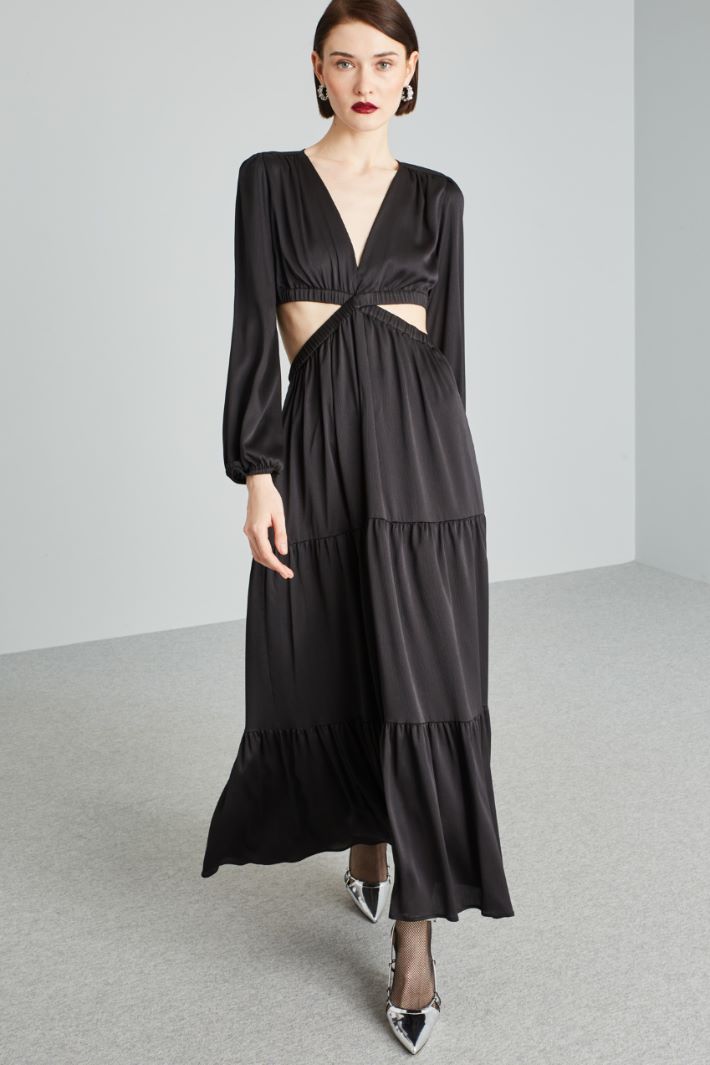 Abito cut out in creponne - NERO - Fashion Market - 2