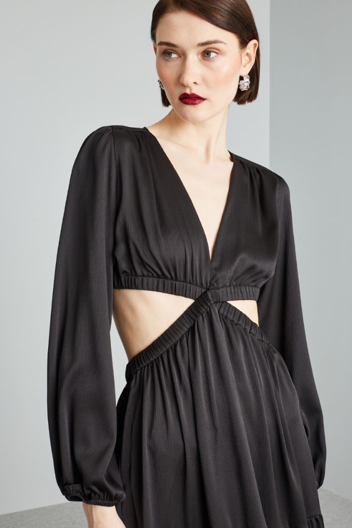 Abito cut out in creponne - NERO - Fashion Market - 3