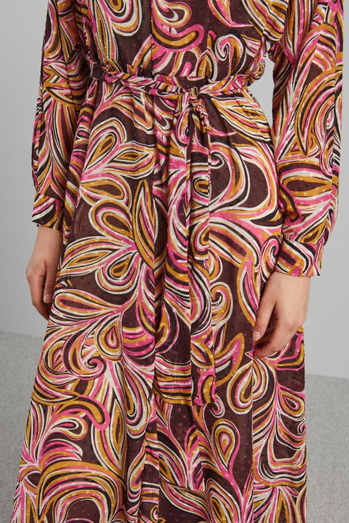 Abito in georgette fil coupè - VIOLA FUCSIA SENAPE - Fashion Market - 3