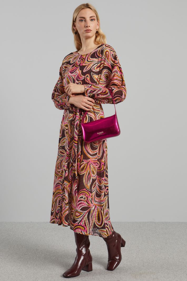 Abito in georgette fil coupè - VIOLA FUCSIA SENAPE - Fashion Market