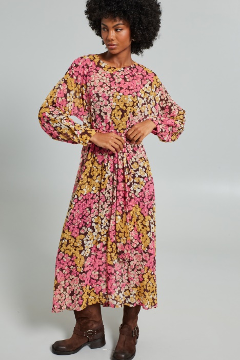 Abito in georgette fil coupè - Fashion Market