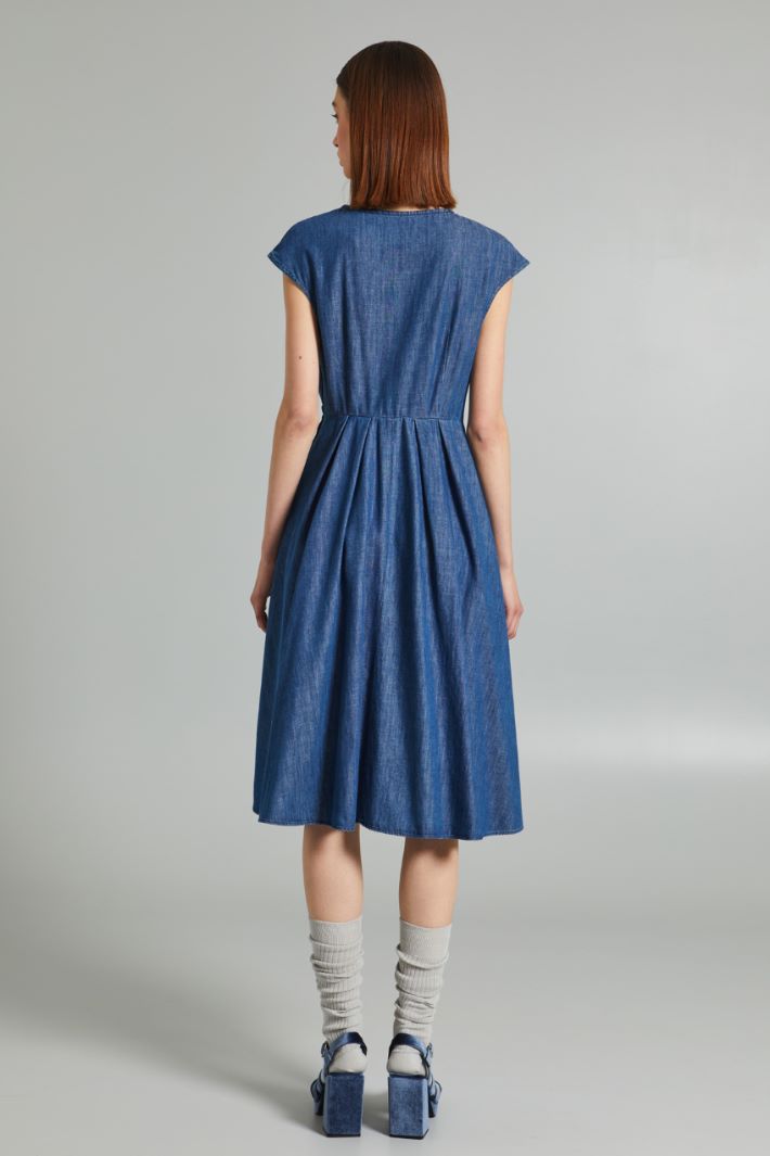 Abito in denim di puro cotone - BLU DENIM - Fashion Market - 4