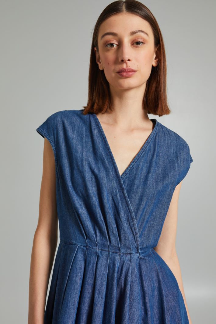 Abito in denim di puro cotone - BLU DENIM - Fashion Market - 3