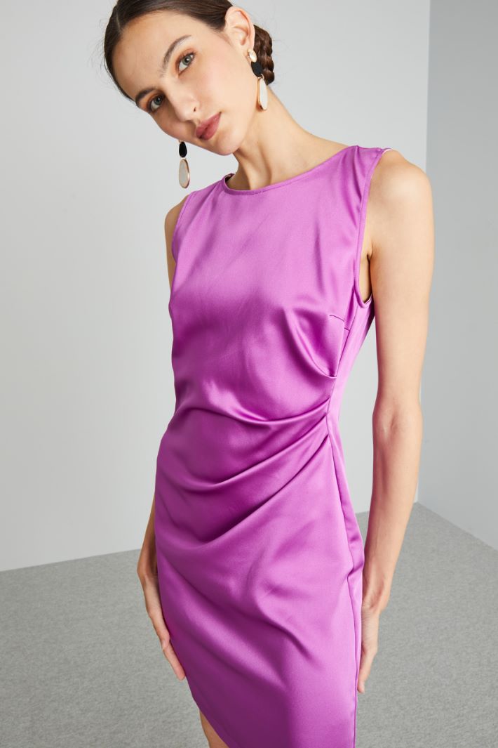 Tubino corto in raso - CICLAMINO - Fashion Market - 3