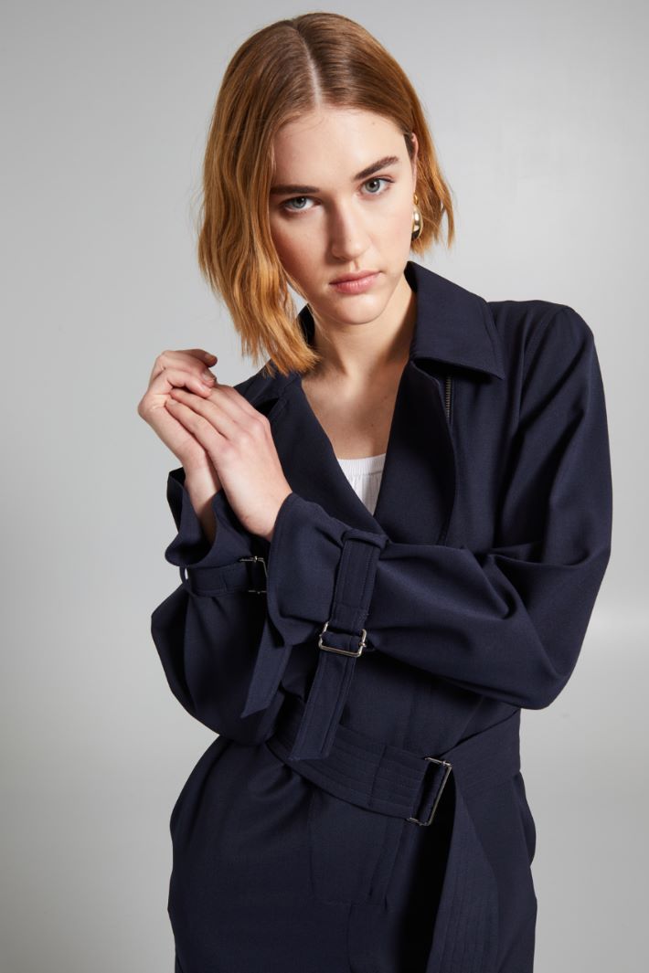 Tuta in gabardina di lana - BLU NOTTE - Fashion Market - 3