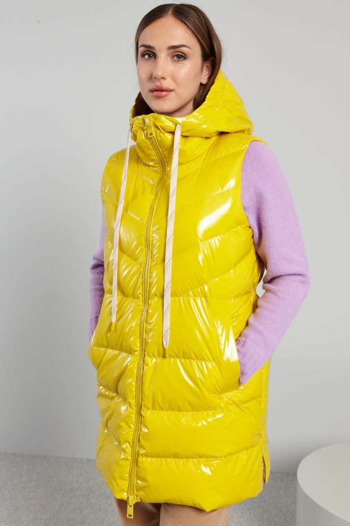 Gilet trapuntato in vernice - GIALLO - Fashion Market - 2